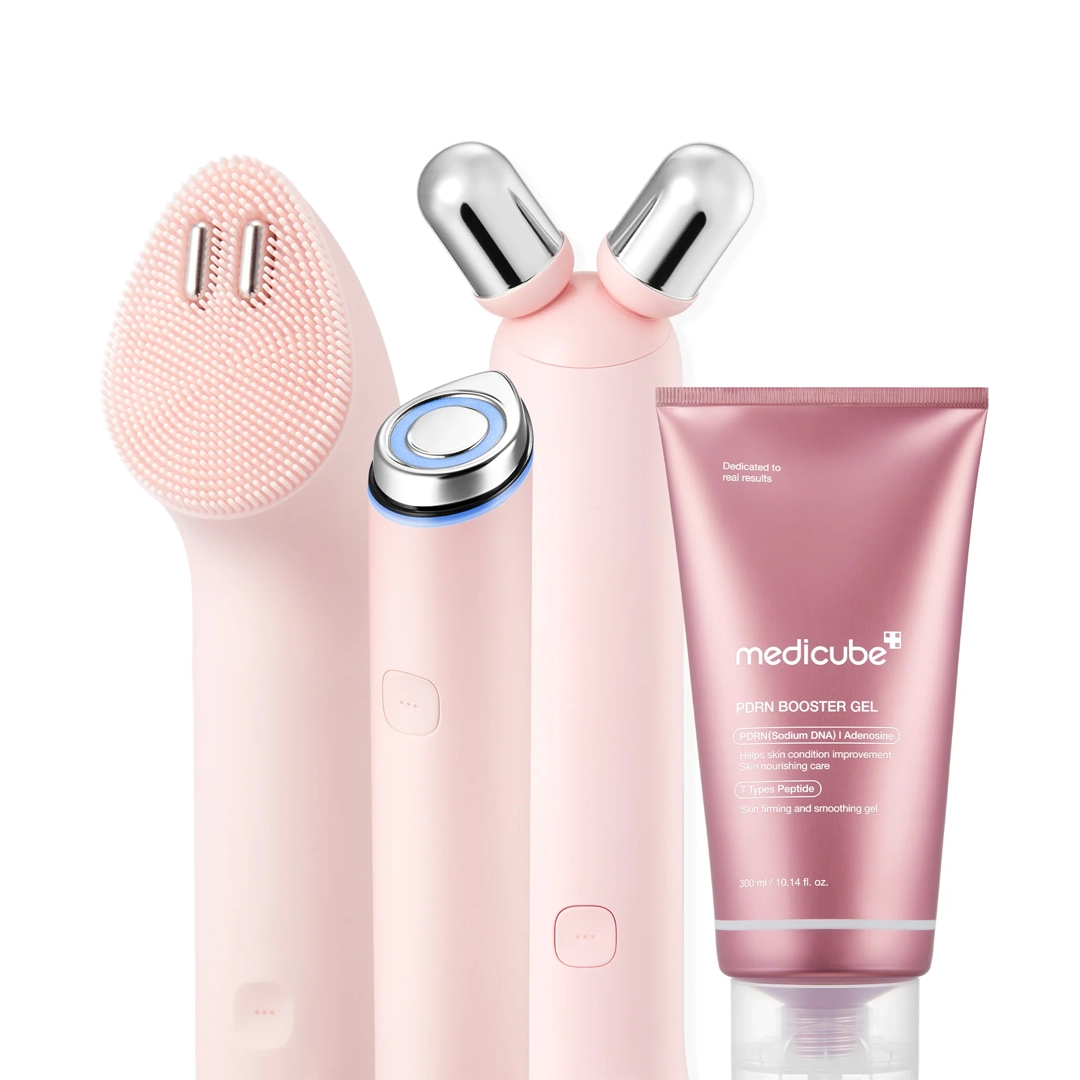 medicube Mini Booster Pro Plus Full Facial Device Set x3 pink mas gift